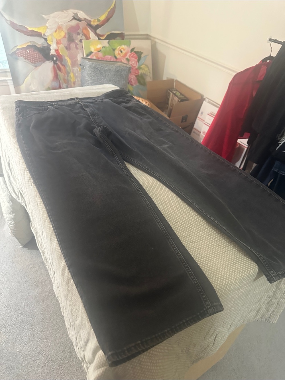 GAP Women's Straight-Leg Jeans in Faded Black